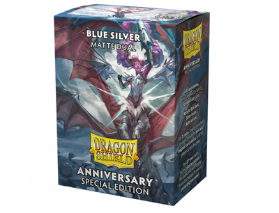 Dragon Shield 100 Dual Matte Sleeves - Anniversary Dragon Shield Standard Matte Dual Sleeves - Special Edition - Blue/Silver