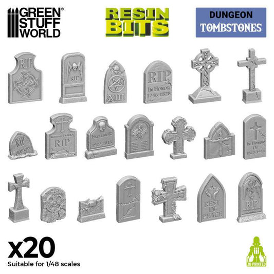 Gravestones - 3D printed set - Green Stuff Worlds