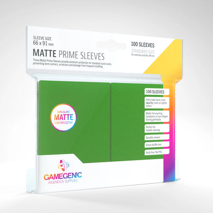 GameGenic - Matte Prime Sleeves Green (100 Sleeves)