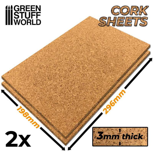 Cork Sheet in 3mm x2 - Green Stuff World