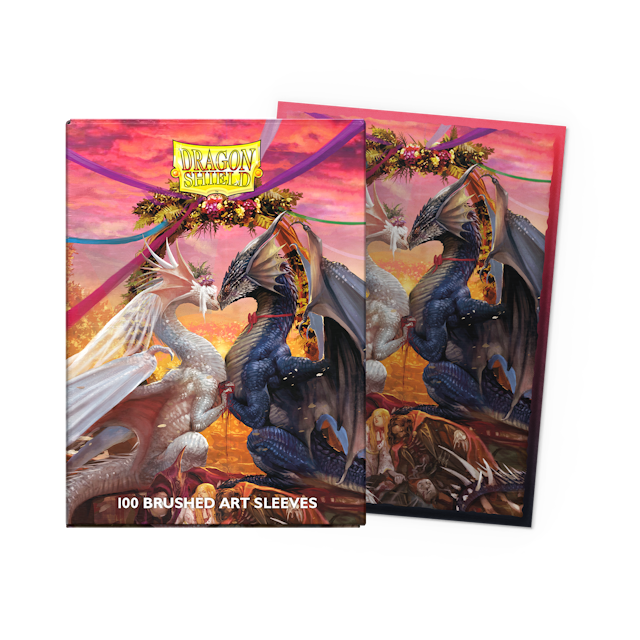 Dragon Shield 100 Brushed Art Sleeves - Valentine Dragons
